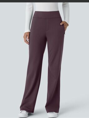 HALARA Plum Wide-Leg Pull-On Pants